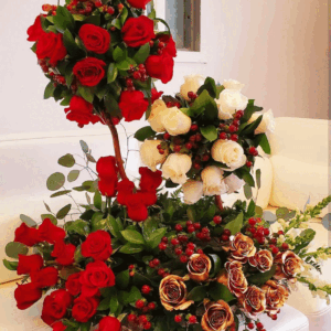 Red And White Flowers Of The Garden Of Eden