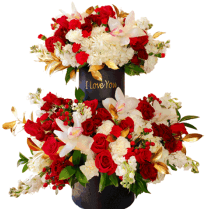 2.5 Feet Tall Personalized Floral Cascade With Orchids