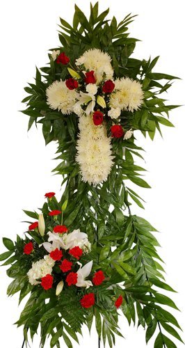 6.5 Ft. Tall Cross With Red Details