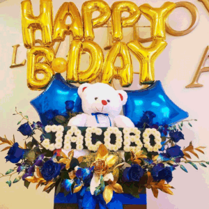 Personalized Flower Arregement With Happy Birthday