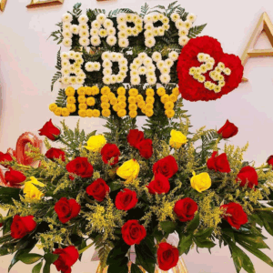 Customized Happy Birthday Flower Arrangement