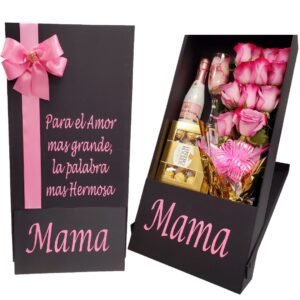 Luxurious Silk Personalized Flower Box - Pink