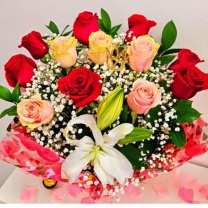 BOUQUET Red And Pink Roses