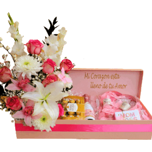 Personalized Flower Garden Box With Mini Champagne