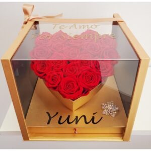 Luxurious Preserved Red Roses Heart Box
