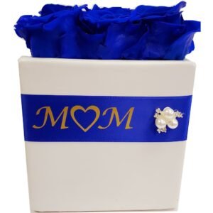 Personalized Flower Ceramic Base With Preserved Blue
