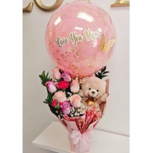 With Teddy Bear & A Personalized Balloon
