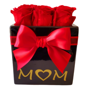 Preserved Red Roses -Black Box