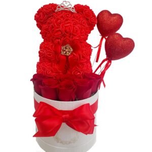 You Are My Queen - Cute Box Filled With Red Roses &