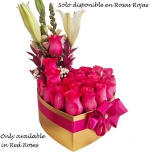 Love 017 Natural Red Roses Box With Personalized Box