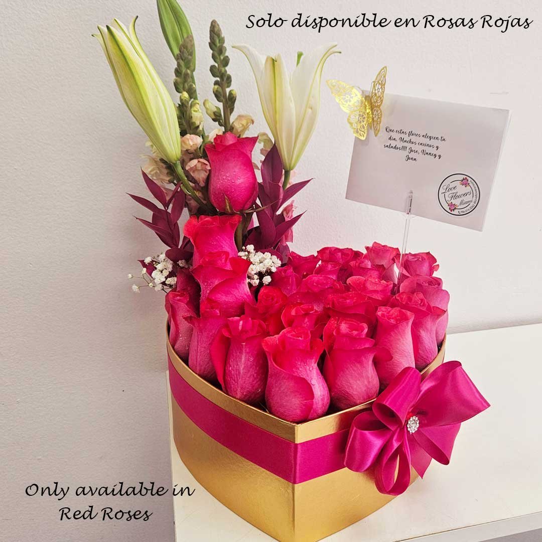 Love 017 Natural Red Roses Box With Personalized Box - Image 2