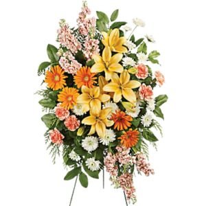 '- Standing Spray Of Lillies And Gerberas
