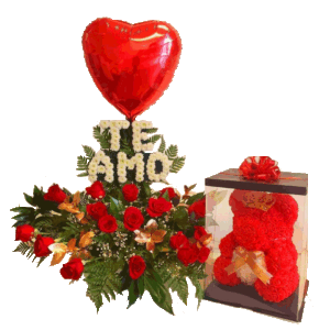 3 Ft. Tall TE AMO Letters Made Out Of Natural Flowers