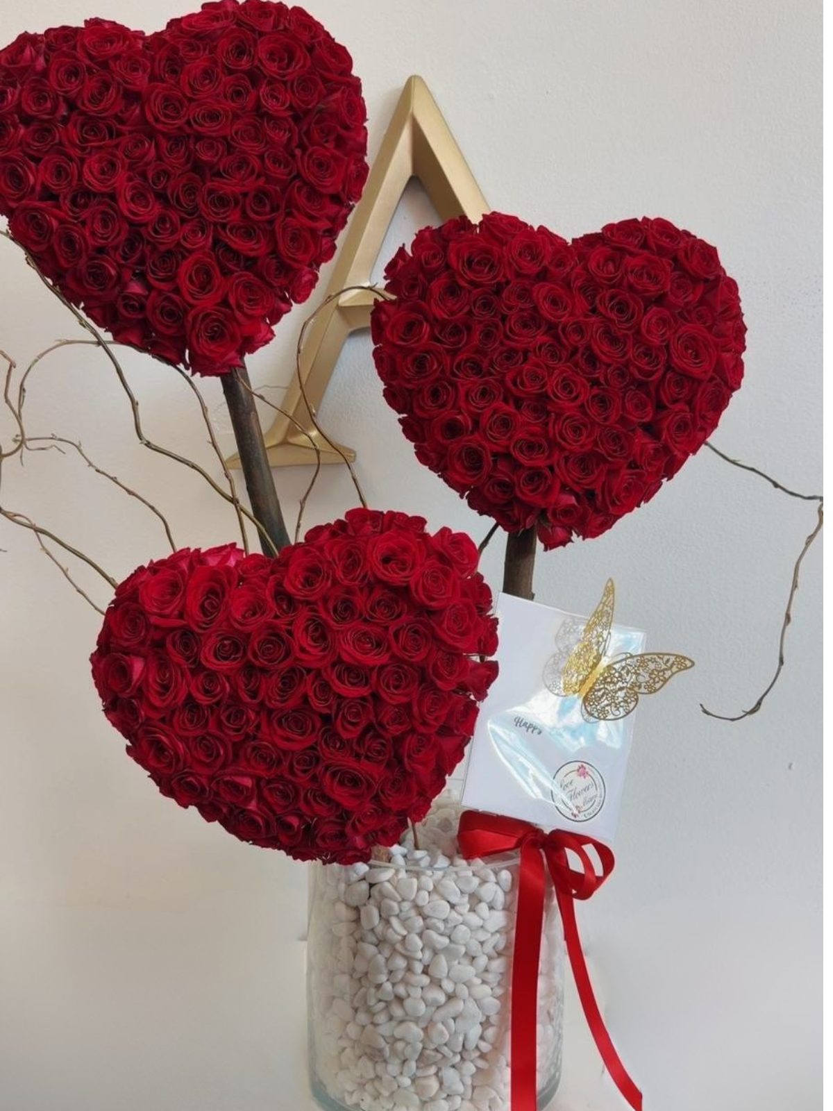 Limited Edition - The Love Tree 3D Red Spay Roses Heart