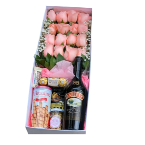 Box Decorated With Pink Roses