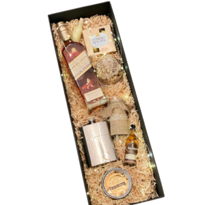 Special Box With Bottle Of Whiskey And Chocolate
