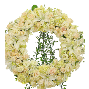 Elegant White Wreat Display