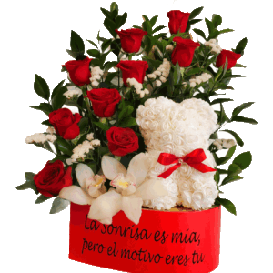 Personalized Flower Arrangement Decorated With Roses &