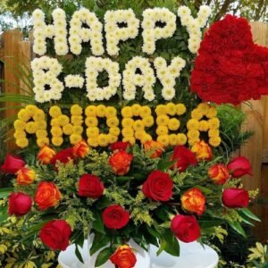 Personalized Flower Arrangement HAPPY BDAY
