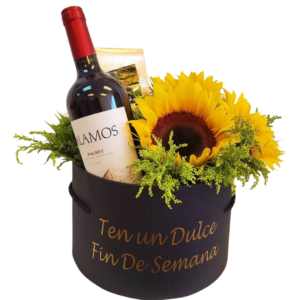 Beautiful Wine Box With Sunflowers