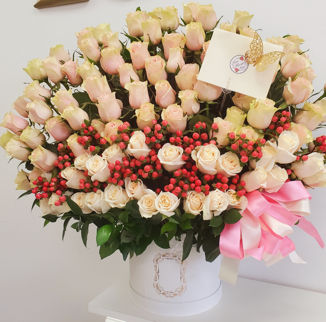 Flower Arrangement Of Pink Roses