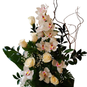 Organic Orchid & Roses Cascade